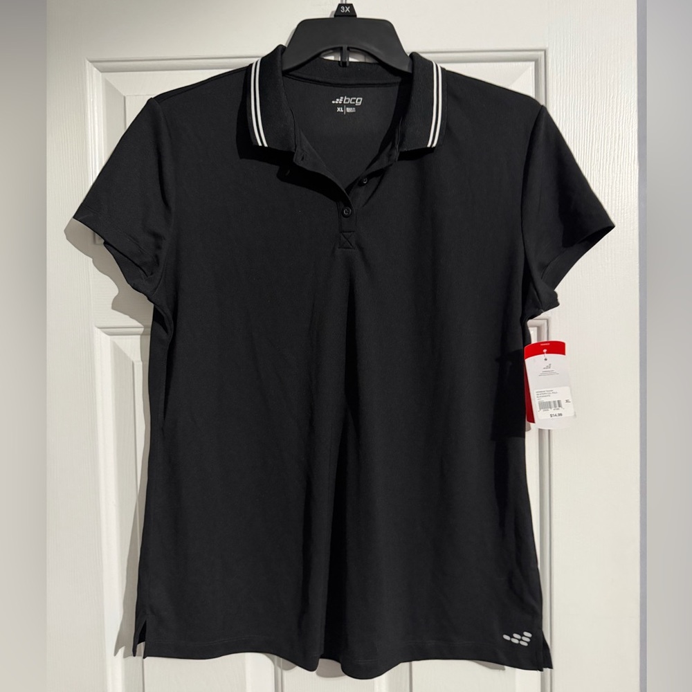 NWT BCG Women's Black Polo Shirt